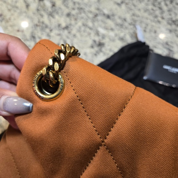 NEW Yves Saint Laurent Cognac Quilted LouLou Shoulder Bag - Picture 4 of 9